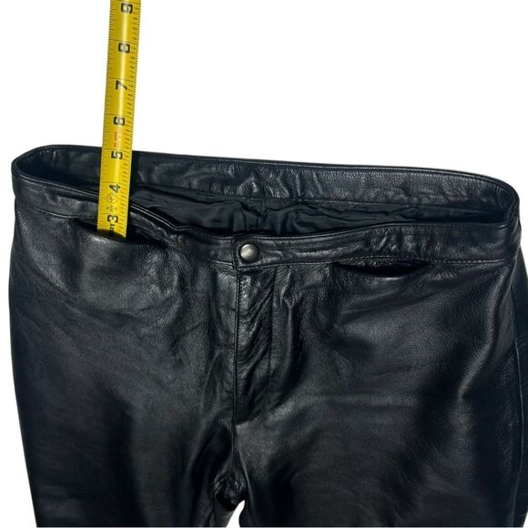 Albert Duke Black Leather Pants Size 8 Straight Leg - Picture 8 of 13